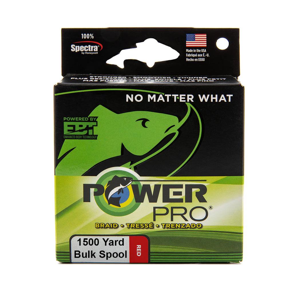 Power Pro Spectra Vermillion Red Braided Line 1500 yard Bulk Spool